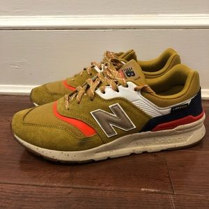 MEN NEW BALANCE 997H SIZE 9.5 SNEAKERS CORDURA FABRIC ORANGE BLUE GREY